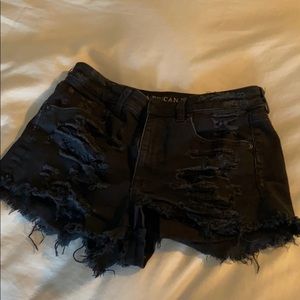 AE black jean shorts